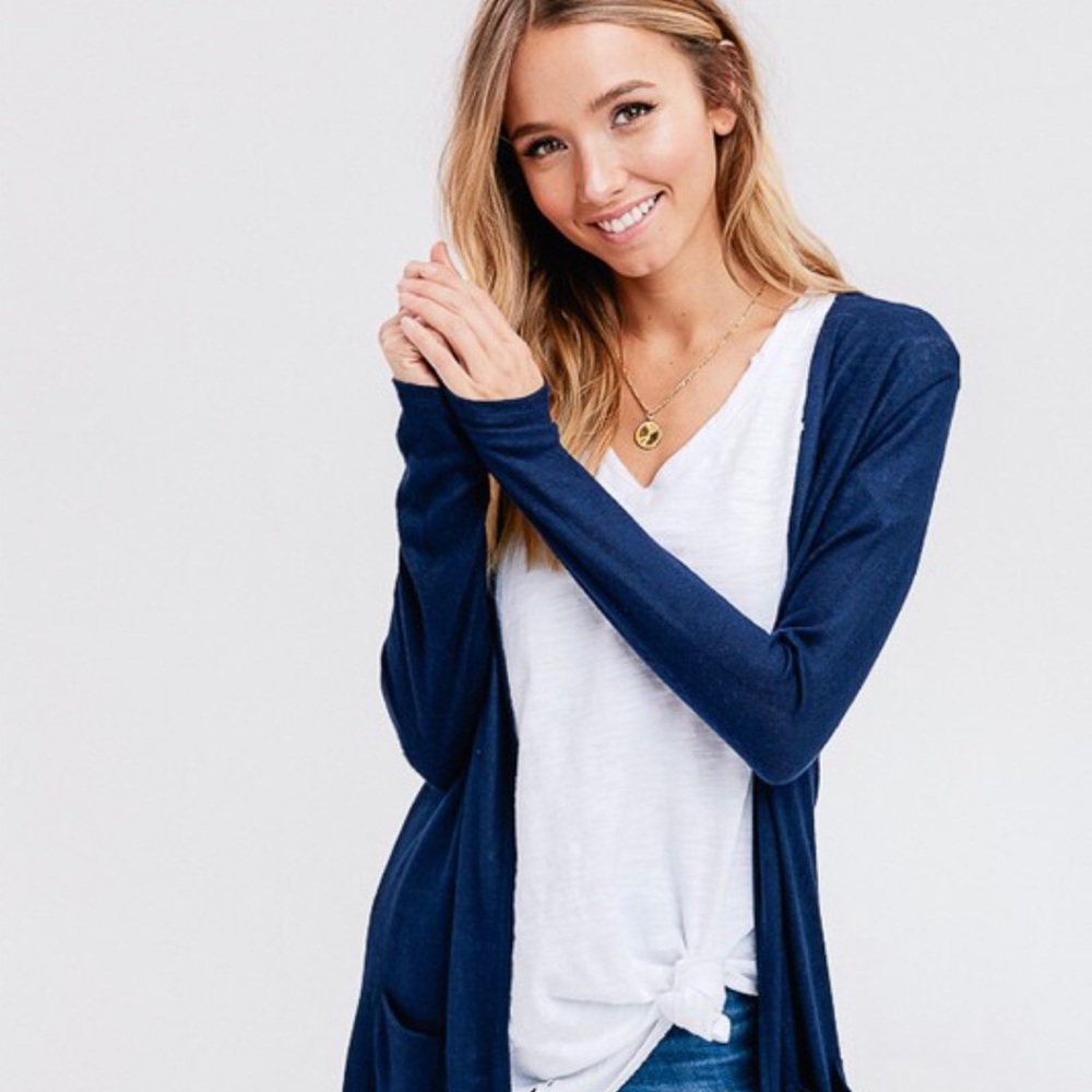 Open Front Long Line Cardigan